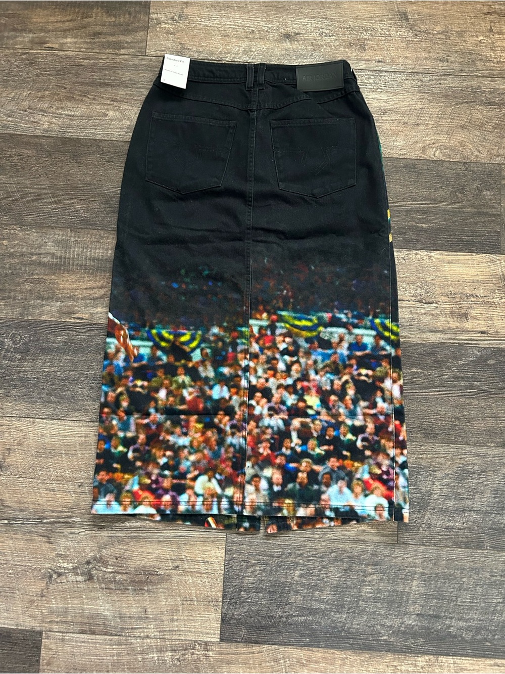 Air Jordan Printed Skirt/ Maxi/ Black Denim/ Size S/ Front Buttons/ Standard Fit - Picture 10 of 10